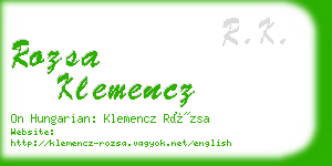 rozsa klemencz business card